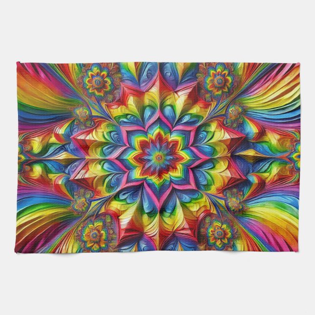 Kitchen towel with LGBTQ Colors Design (Horizontal)