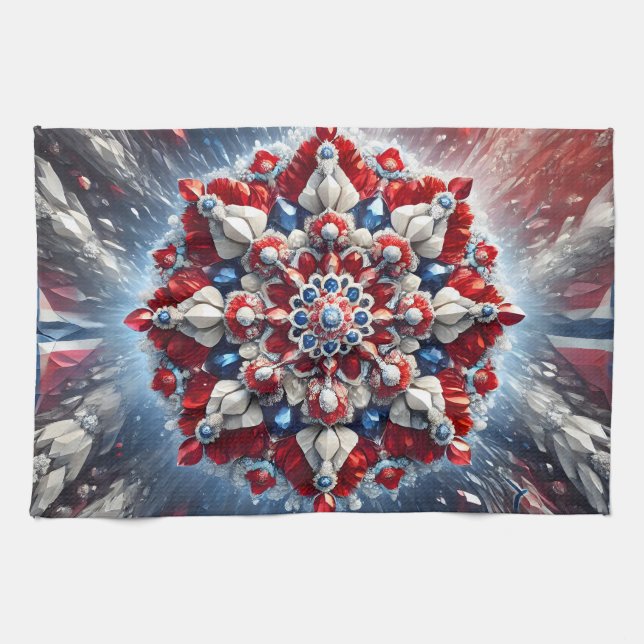 Kitchen towel with Norwegian Colors Design (Horizontal)