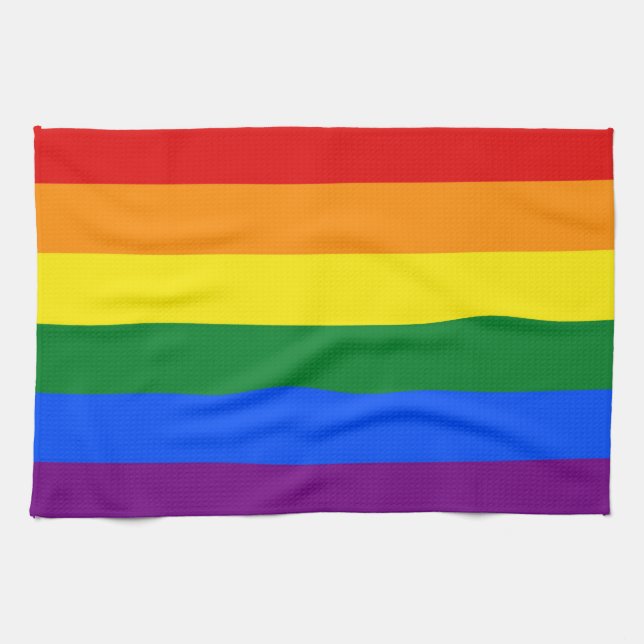 Kitchen towel with Rainbow LGBT Pride Flag (Horizontal)