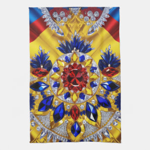Kitchen towel with Romanian Colors Design
