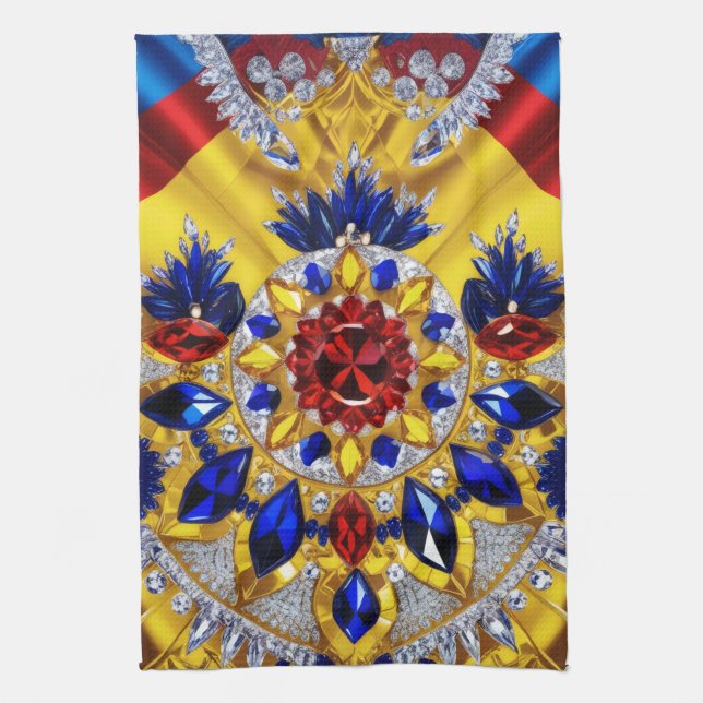 Kitchen towel with Romanian Colors Design (Vertical)