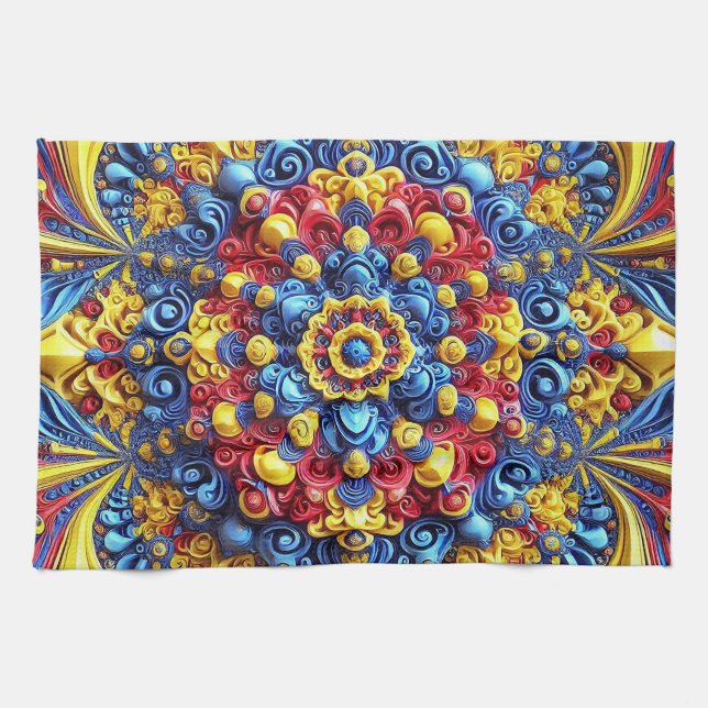 Kitchen towel with Romanian Colors Design (Horizontal)