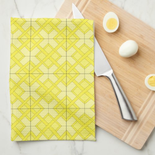 Kitchen Towel _ Woven Lattice in Yellow