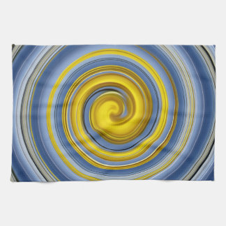 kitchen towel yellow-blue spiral