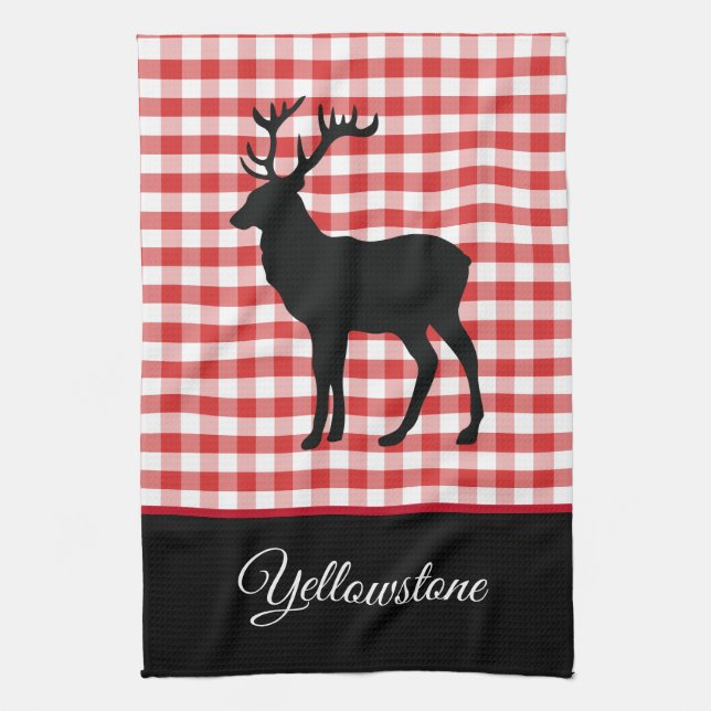 Kitchen Towel-Yellowstone Elk Kitchen Towel (Vertical)