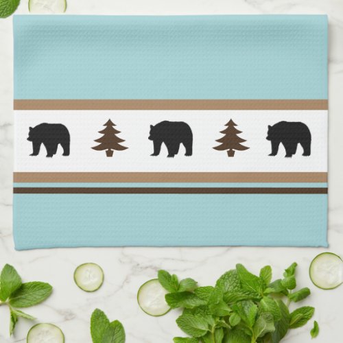 Kitchen Towel_Yellowstone Lodge 3 Bear and Trees Kitchen Towel