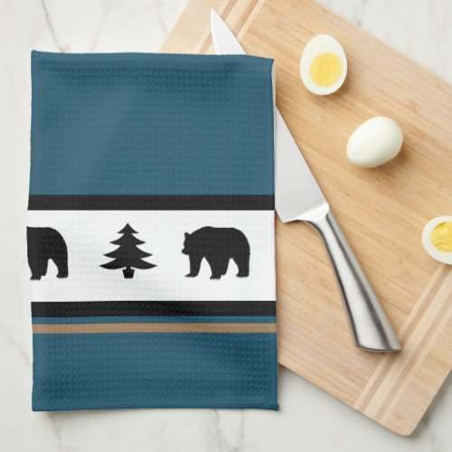 Kitchen Towel_Yellowstone Lodge 3 Bear and Trees Kitchen Towel