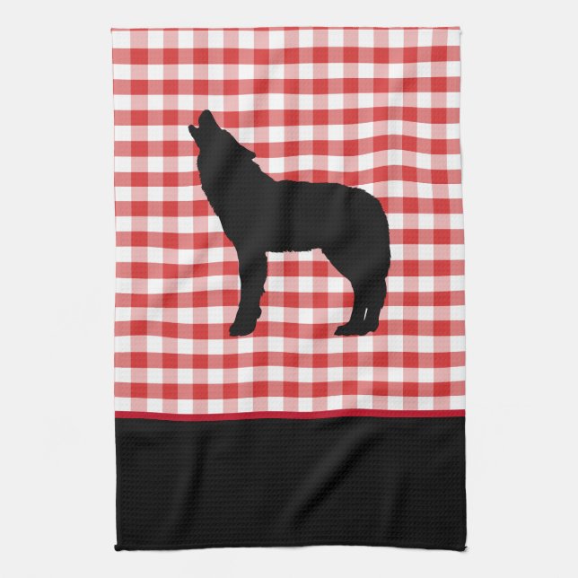 Kitchen Towel-Yellowstone Wolf Kitchen Towel (Vertical)