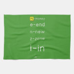 M-money
 e-end
 n-new
 z-zone
 i-in
   Kitchen Towels