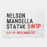 nelson mandella statue  Kitchen Towels