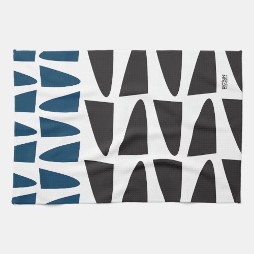 Kitchen Towels DooWop Design black and turquoise