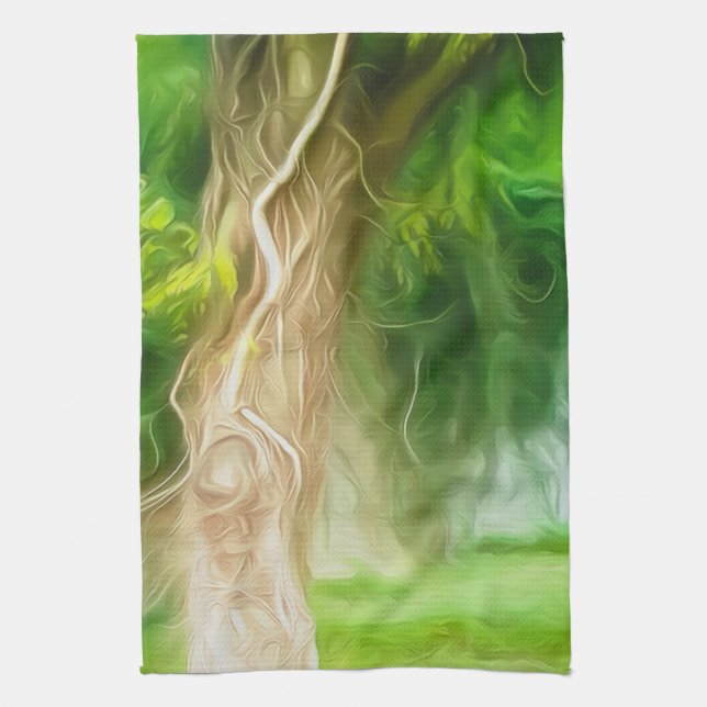 Kitchen Towels Dream Light Green Tree (Vertical)
