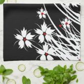 Kitchen Towels Floral Red Black White DECOR SETS (Folded)
