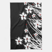 Kitchen Towels Floral Red Black White DECOR SETS (Vertical)