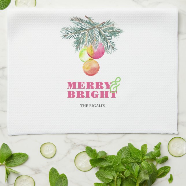 Kitchen Towels Personalized Festive (Folded)
