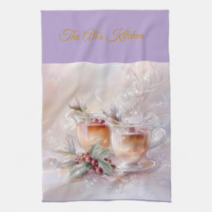 Kitchen Towels-Personalized Victorian Christmas  Towel