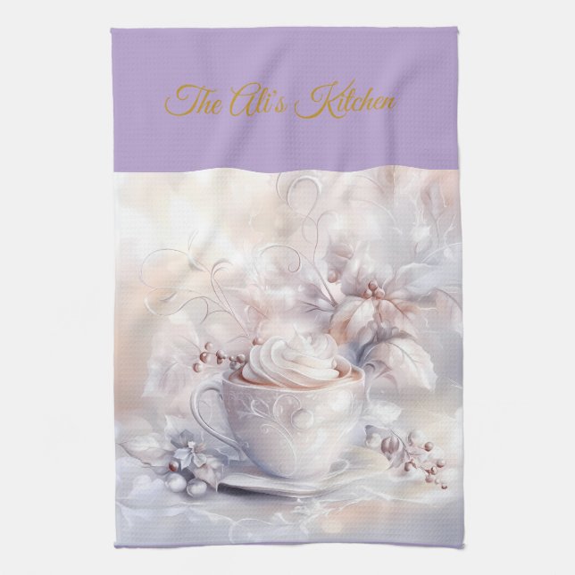 Kitchen Towels- Personalized Victorian Christmas  Towel (Vertical)