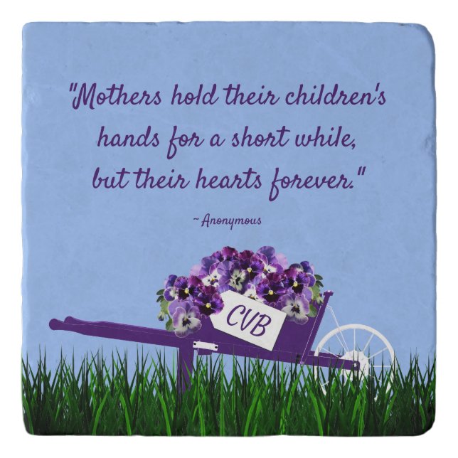 Kitchen Trivets for Mothers Grandmothers Pansies (Front)