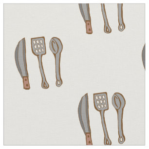 kitchen utencils fabric pattern