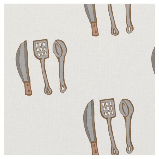 kitchen utencils fabric pattern