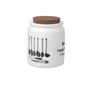 Kitchen utensil cartoon illustration candy jar