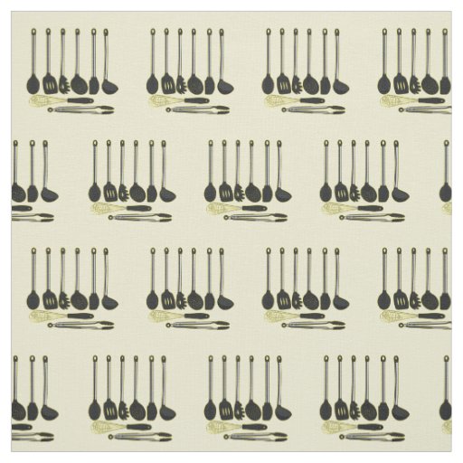 Kitchen utensil cartoon illustration  fabric