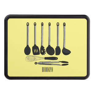 Kitchen utensil cartoon illustration  hitch cover