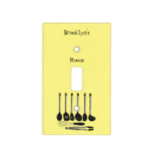 Kitchen utensil cartoon illustration light switch cover