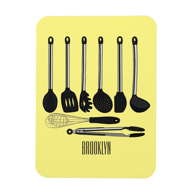 Kitchen utensil cartoon illustration  magnet (Vertical)