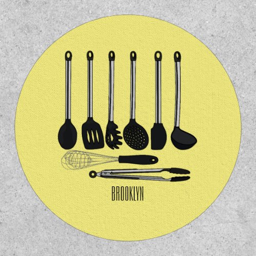 Kitchen utensil cartoon illustration  patch