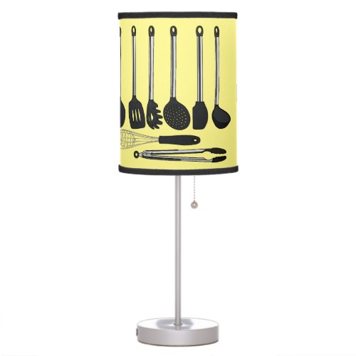Kitchen utensil cartoon illustration  table lamp