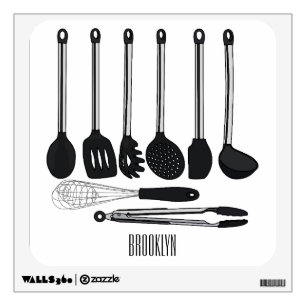 Kitchen utensil cartoon illustration  wall decal