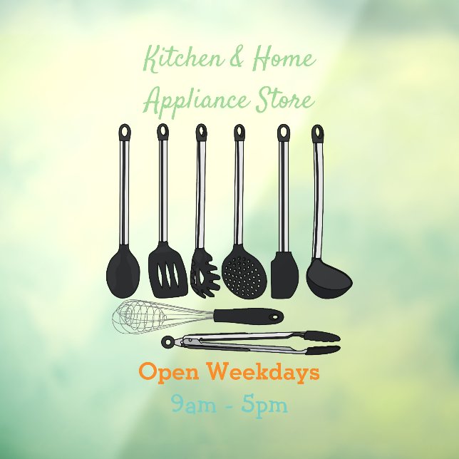 Kitchen utensil cartoon illustration window cling (Sheet 3)