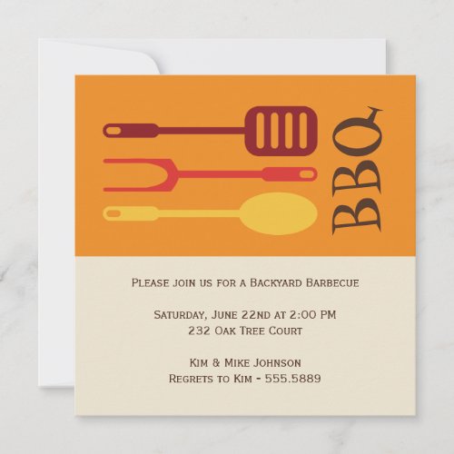 Kitchen Utensils Barbecue Bash Invitation