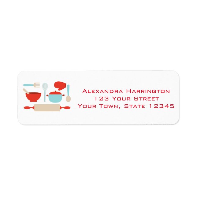 Kitchen Utensils, Blue, Red Label (Front)