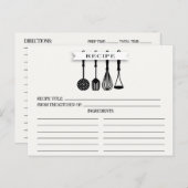 Kitchen Utensils Bridal Shower Recipe Cards (Front/Back)