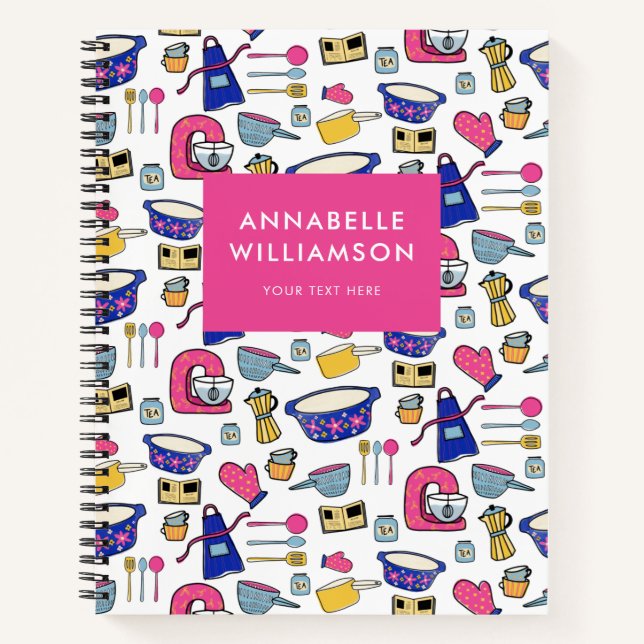 Kitchen Utensils Chef Cake Baker recipes Notebook (Front)