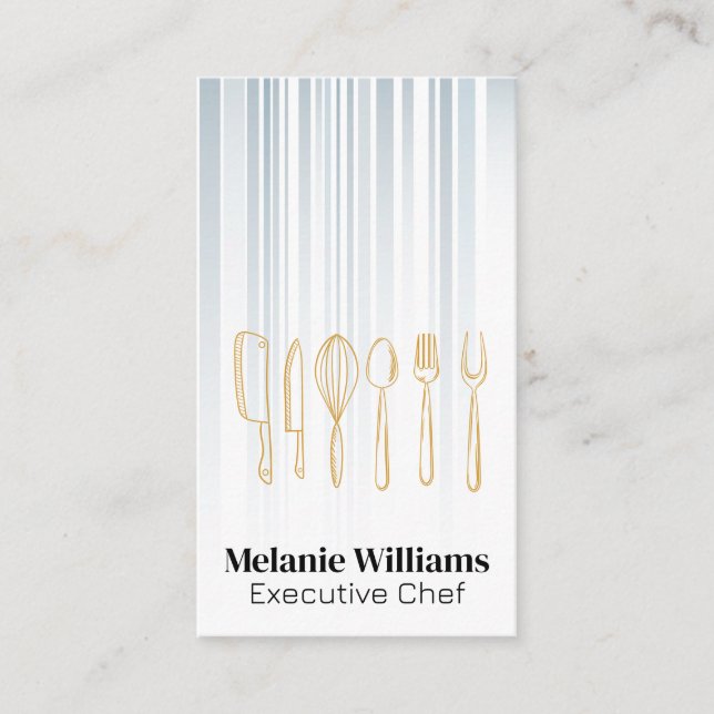 Kitchen Utensils | Chef | Restaurant Business Card (Front)