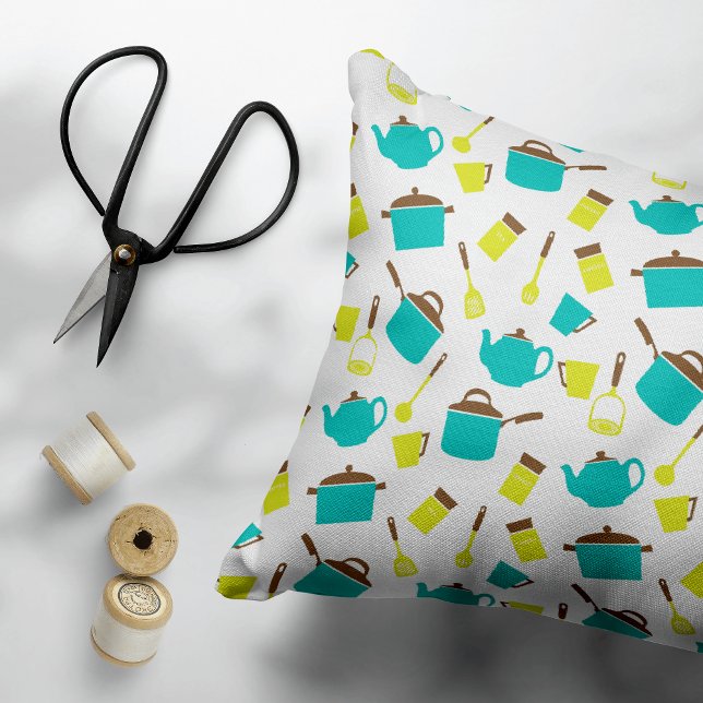 Kitchen Utensils, Cookware, Cutlery, Kitchenware Accent Pillow (Creator Uploaded)