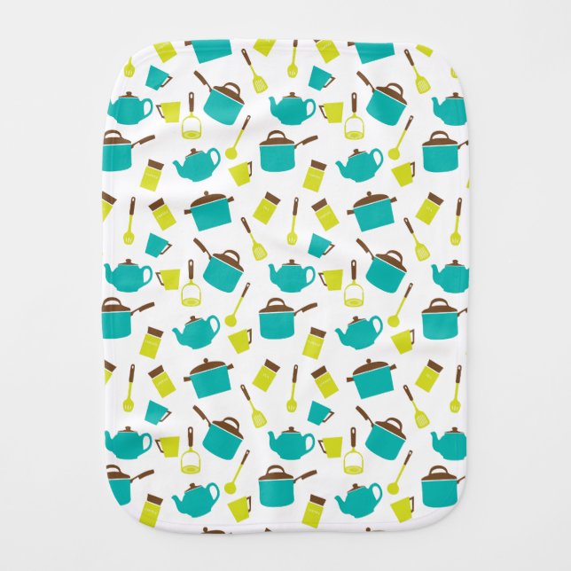 Kitchen Utensils, Cookware, Cutlery, Kitchenware Baby Burp Cloth (Front)