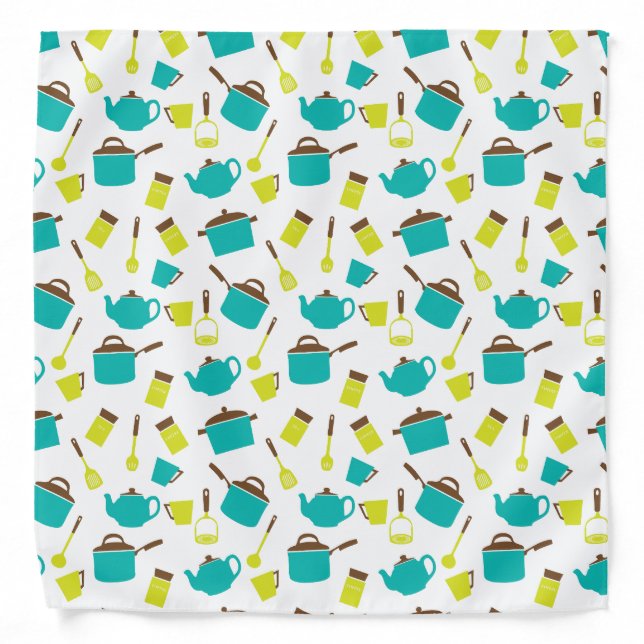 Kitchen Utensils, Cookware, Cutlery, Kitchenware Bandana (Front)