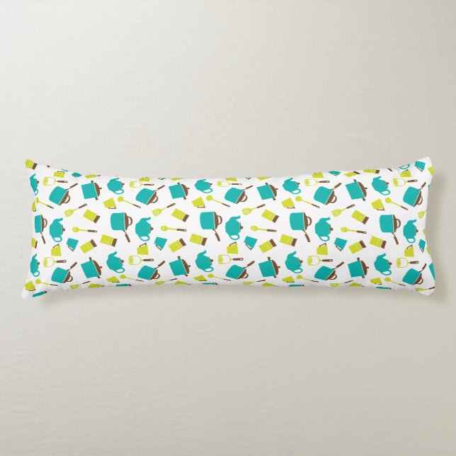 Kitchen Utensils, Cookware, Cutlery, Kitchenware Body Pillow (Front)