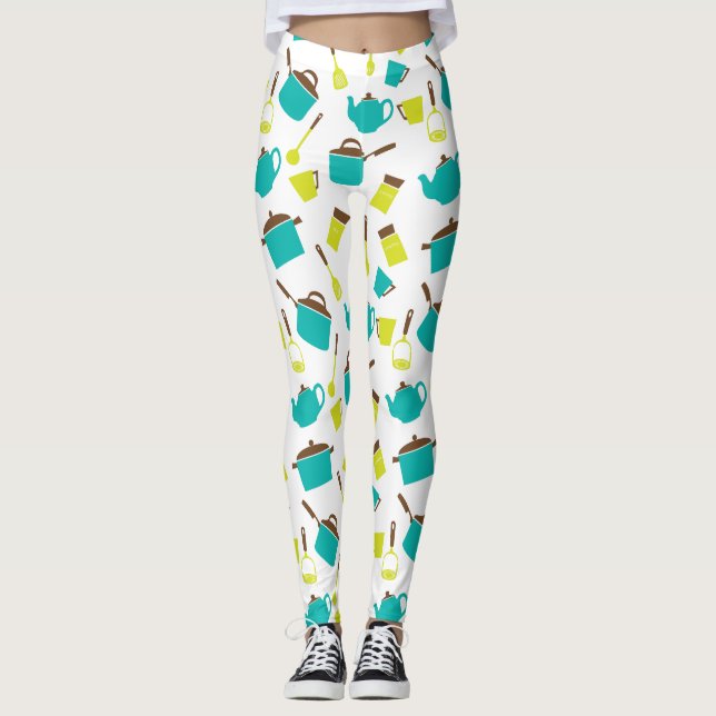 Kitchen Utensils, Cookware, Cutlery, Kitchenware Leggings (Front)