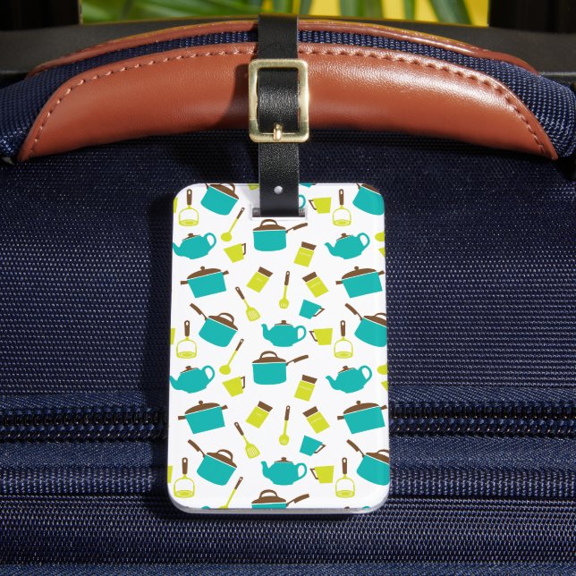 Kitchen Utensils, Cookware, Cutlery, Kitchenware Luggage Tag (Front Insitu 2)