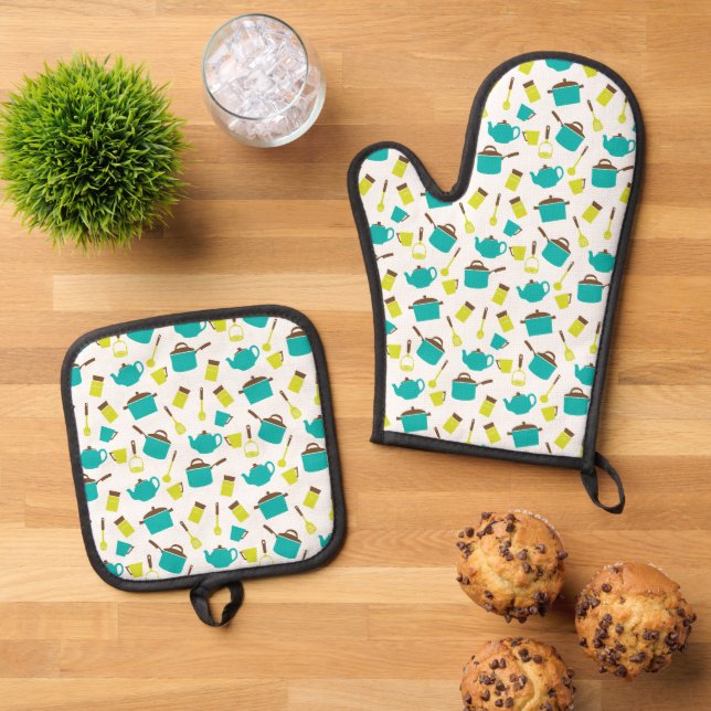 Kitchen Utensils, Cookware, Cutlery, Kitchenware Oven Mitt & Pot Holder Set (Top Down)