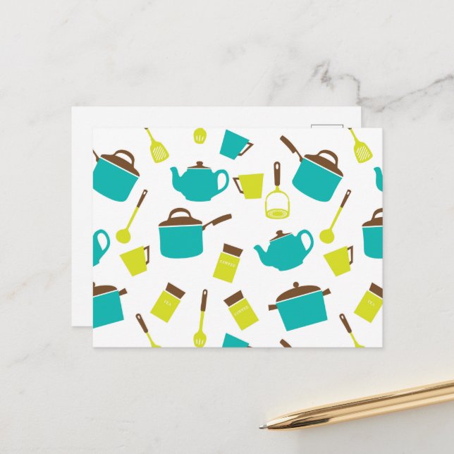 Kitchen Utensils, Cookware, Cutlery, Kitchenware Postcard (Front/Back In Situ)