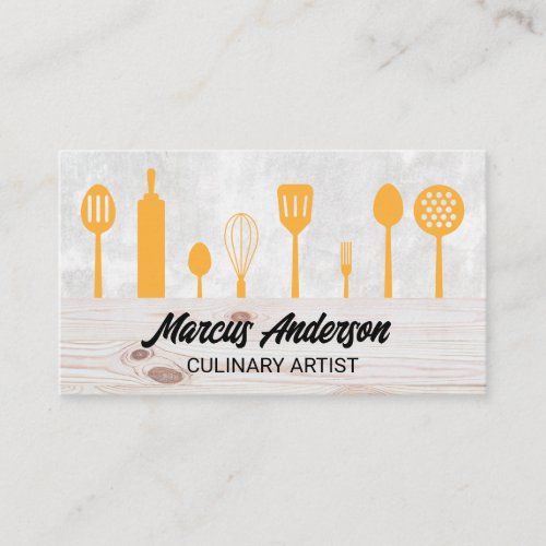 Kitchen Utensils  Culinary  Chef Business Card