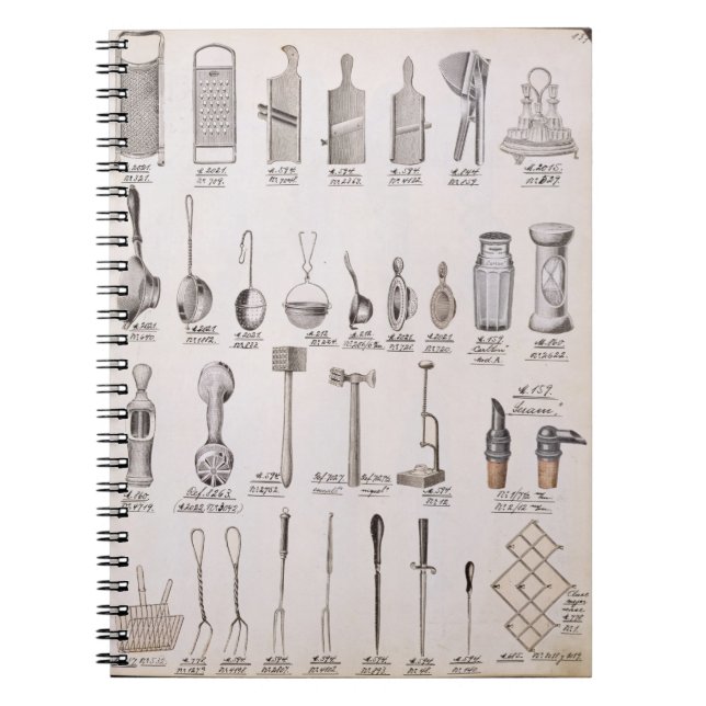 Kitchen utensils, from a trade catalogue of domest notebook (Front)