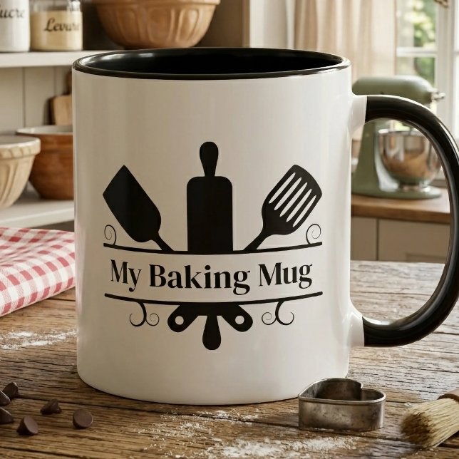 Kitchen Utensils Monogram Mug (Kitchen Utensils Monogram Mug)