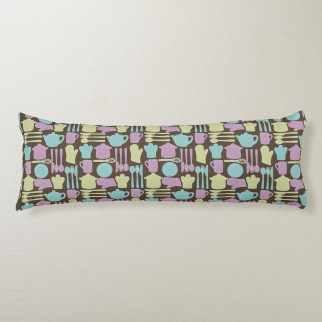 Kitchen Utensils Pattern 2 Body Pillow (Front)